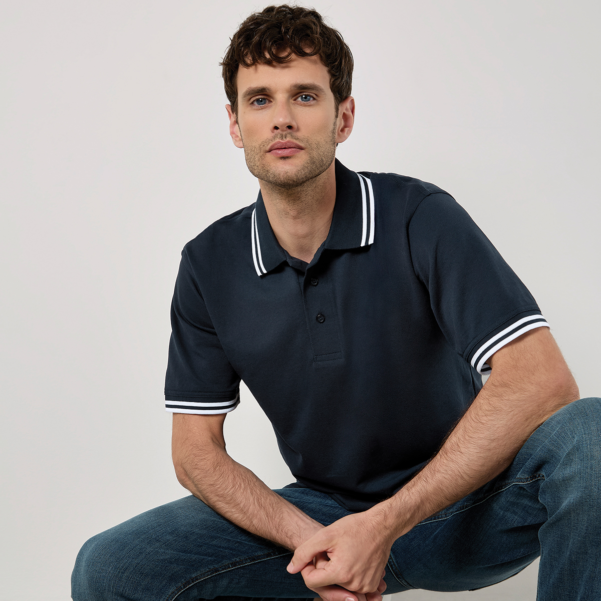 KK409 Tipped Collar Polo