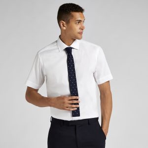 Kustom Kit Workwear Oxford Short Sleeve Mens Light Blue Barman Smart Shirt KK135 